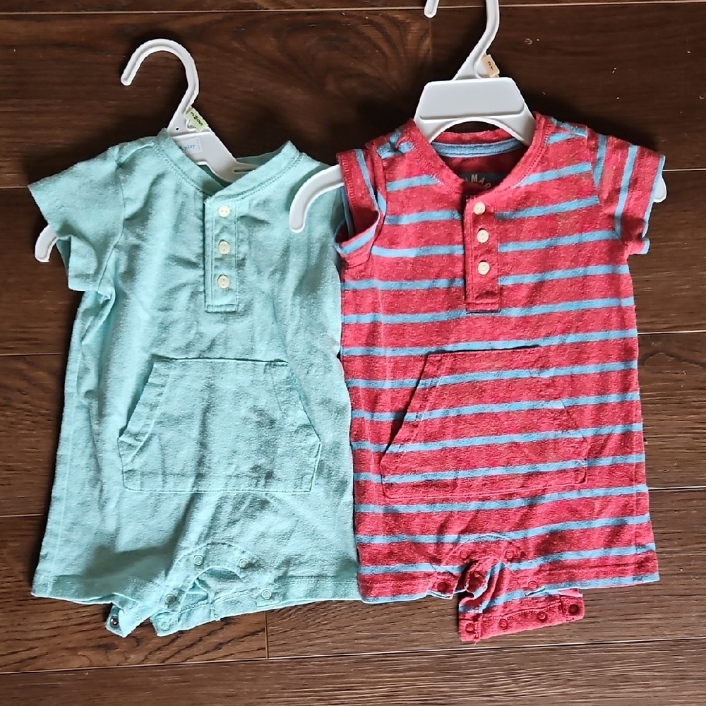 Primary 2 Pack Shortie Rompers